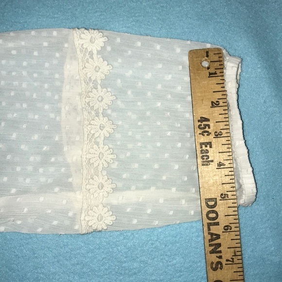INDIGO Thread Co. vintage blouse white with sheer size L - Picture 8 of 8
